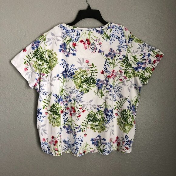 Marks & Spencer Size US XXL 100% Cotton Floral Tee - Picture 3 of 5